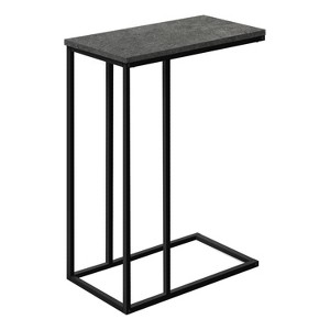Monarch Specialties Accent Table C-Shaped End Side Snack Living Room Bedroom Metal Laminate Grey Black Contemporary Modern - 1 of 4