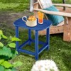 Tangkula 2 PCS 18" Patio Side Table Weather Resistant Adirondack Table Outdoor Chairside End Tables Waterproof HDPE Navy - 2 of 4