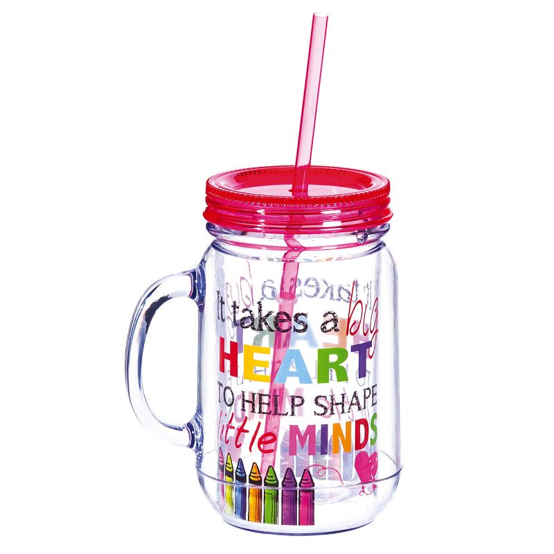 Evergreen It Takes a Big Heart Double-Walled Acrylic Mason Jar Beverage Holder- 3.5 x 5 x 6.25 Inches, 1 of 4