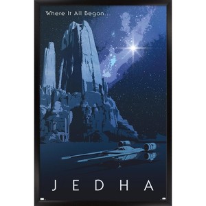 Trends International Star Wars: Jedha - Where It All Began by Russell Walks Framed Wall Poster Prints - 1 of 4