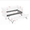 Daybed Sofa Bed Twin Size - Cute Modern Style with Wave Headboard and Trundle for Guest Room - 76"W - 3irtyhousy - 4 of 4