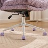 Ridstar Adjustable Swivel Faux Rabbit Fur Home Office Chair with Metal Base-Purple - 3 of 4