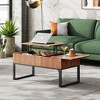Coffee Table Lift Top Wood Center Table for Living Room with Storage, Lifting Top, Sliding Cover and 2 Hidden Compartments, 40.9", Walnut Oak - 2 of 4