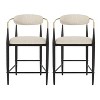 Christopher Knight Home Alger Modern Fabric Upholstered Iron 25 Inch Counter Stools (Set of 2) - 2 of 4