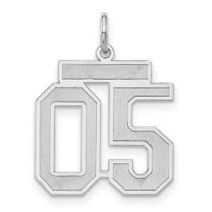 Black Bow Jewelry Sterling Silver, Jersey Collection, Medium Number 05 Pendant - 1 of 4