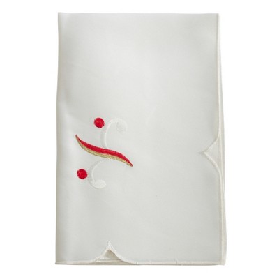 Saro Lifestyle Candy Cane Napkin, 20" Square, Ivory (Set of 4)