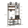 Hall Tree With Bench and Shoe Storage, Coat Rack Freestanding, 5-Tier Shelves, Fabric Storage Basket, Side Hooks - 4 of 4