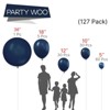PartyWoo Balloons Navy Blue Matte Dark 36 18 12 10 5 Inch 127 pcs - 2 of 4