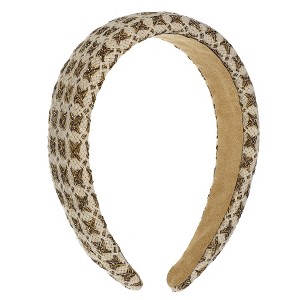 Unique Bargains Women's Tweed Padded Fashion Hairband Non Slip Knitted Check Pattern 1 Pc - 1 of 4