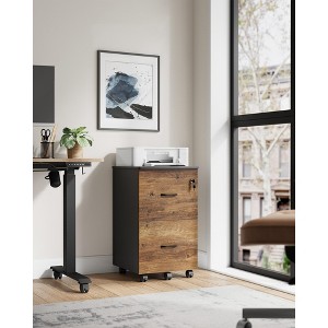 2-Drawer File Cabinet, Locking Wood Filing Cabinet for Home Office, Small Rolling File Cabinet - 1 of 4