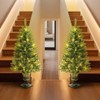 Set of 4 artificial Christmas trees, with Christmas garland and wreath, LED lighting, realistic Christmas tree - 3 of 4