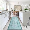 Coolmee Washable Vintage Floral Boho Area Rug for Living Room Non Slip Soft Low Pile Thin Floor Carpet for Bedroom, Dining Room - 2 of 4