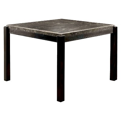 HOMES: Inside + Out Bailey II Marble Top Counter Height Dining Table - Black