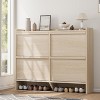4-Drawer Shoe Cabinet with Flip Drawers, Adjustable Freestanding Wooden Shoe Organizer for Entryway, Hallway, and Living Room - 2 of 4