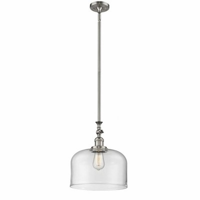 Bell - 1 Light Stem Hung Mini Pendant In Industrial Style-15 Inches Tall and 12 Inches Wide
