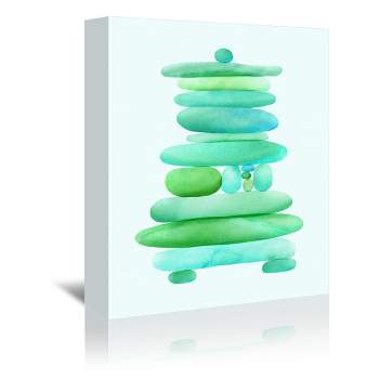 Americanflat Modern Abstract Seaglass Cairn By Modern Tropical Wrapped Canvas