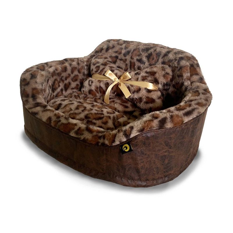 Precious Tails Leopard Princess Cat and Dog Bed - Brown, 3 of 8