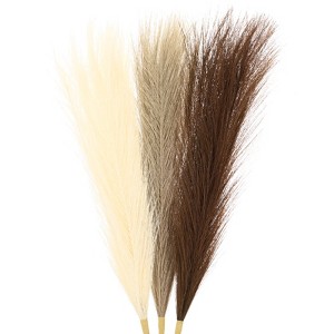 Unique Bargains Dried Plants Artificial Durable Small Fluffy Pampas Grass 7 Branches for Home, Office 17.7 Inch - 1 of 4