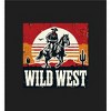 Wild West Cowboy Sunset Ride Adult Crew Neck Short Sleeve Tee - 2 of 2