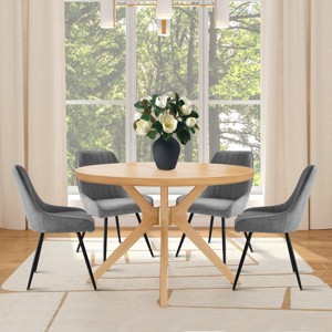 Fabric Upholstered Dining Chairs Set of 4,Seat Width 19 Inch Dining Chair for Kitchen,Dinging Room,Living Room,Farmhouse Furniture-Tanpinhause - 1 of 4