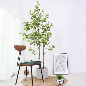 Acekool 140cm Artificial Osmanthus Tree with Adjustable, Realistic Faux Osmanthus Flowers in Pot for Indoor Home and Office Décor - 1 of 4