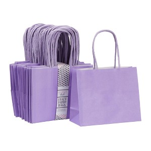 Sparkle and Bash 50 Pack Purple Pastel Gift Bags with Handles, 6x5x2.5 In - 1 of 4
