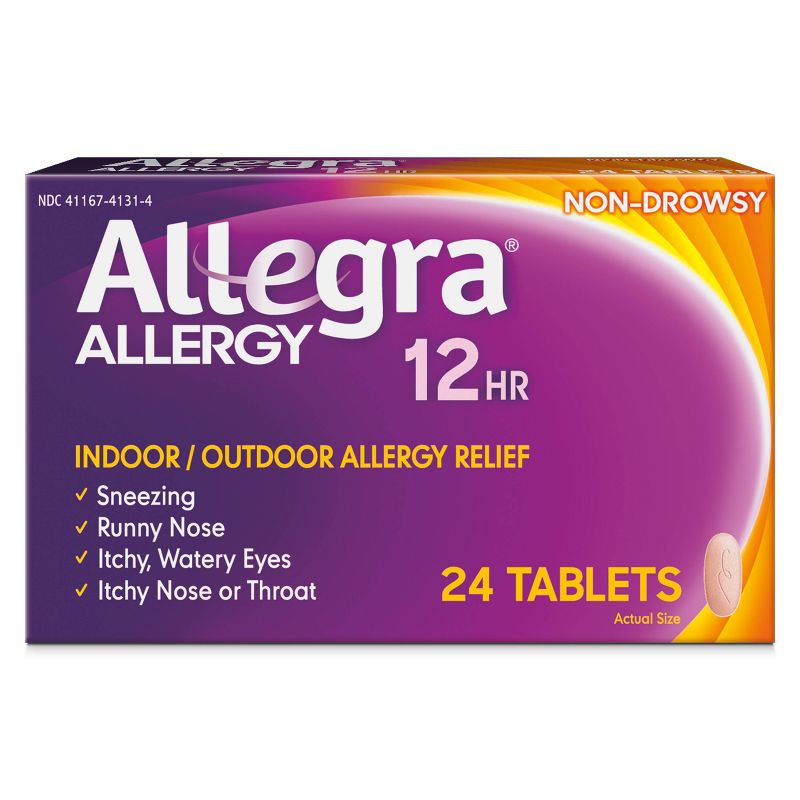 Allegra 12 Hour Allergy Relief Tablets - Fexofenadine Hydrochloride - 24ct, 1 of 7