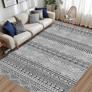 Coucheta Area Rug - Machine Washable Distressed Rug, Non-Slip Stain-Resistant Low Pile Carpet for Living Room & Dining Room - 1 of 4
