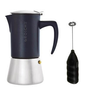 GROSCHE Milano Steel Stainless Steel Stovetop Espresso Maker Moka Pot Home Espresso Coffee Maker - 1 of 4