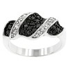 Slickblue Women's Petite Cubic Zirconia Swirl Ring, Contemporary Style, Size 5-10, Black and Clear - 2 of 2