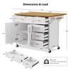 Embossed Texture Kitchen Storage Cart on Wheels, with Drop Leaf, Spice Rack, Towel Rack, Adjustable Shelf, 2 Doors & 5 Drawers, for Kitchen - 2 of 4