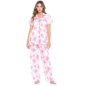 Casual Nights Women's Short Sleeve Floral Pajama Set - 1 of 4