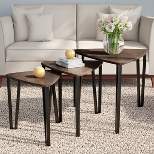 Nesting Tables-Set of 3, Modern Woodgrain Look for Living Room Coffee Tables or Nightstands-Contemporary Accent Decor Home Furniture by Hastings Home