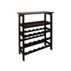 Solid Wood Freestanding 18-Bottle Wine Rack with Shelves Espresso - Flora Home: Pine Construction, 1 Shelf, 33" Height - 4 of 4