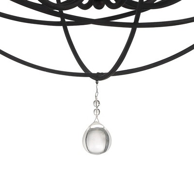 Solaris Black 6-Light Sphere Chandelier with Clear Glass Drops