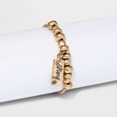 Bella Uno Bellissima Recycled Silver Plated Strong Adjustable Bracelet - Gold