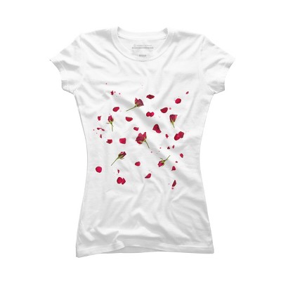 Junior's Design By Humans Sliced Roses and Petals By designnatures T-Shirt