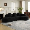 GDFStudio Lenhart Curved Modular L-Shaped Fabric Sofa with Extra-Wide Chaise Lounge - 2 of 4