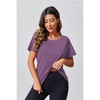 Imily Bela Women's Backless Sports T-Shirt, Fitness Casual Yoga T-Shirt, Short-Sleeve Summer Top - 2 of 4