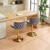 Swivel Barstools Adjusatble Seat Height, PU Upholstered Bar Stools with the whole Back Tufted, for Home Pub and Kitchen Island（Set of 2） - 2 of 4