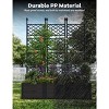 Plastic Planter Box Set with Metal Trellis, Raised Garden Bed for Climbing Plants, Outdoor Privacy Screen for Patio Balcony Backyard - 3 of 4