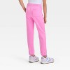 Kids' Fleece 'Great Day' Sweatpants - Cat & Jack™ Pink - 3 of 4