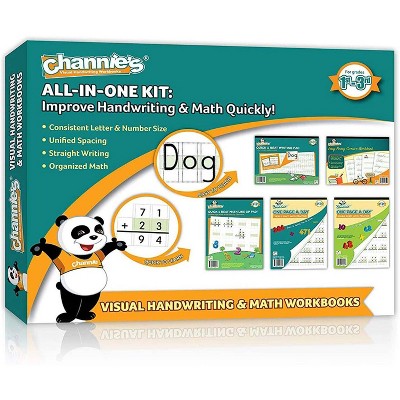 Channie's 5pk All-in-One Math, Handwriting & Cursive Workbooks - 1st-3rd Grades