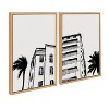 Kate and Laurel Sylvie Miami Beach Architecture Retro Art Deco Framed Canvas Art Set by The Creative Bunch Studio - 2 of 4