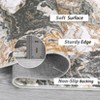 Abstract Marble Area Rug, Modern Low Pile Washable Rug, Soft Luxury Carpet for Living Room, Bedroom, Kitchen, and Dining Room - 4 of 4
