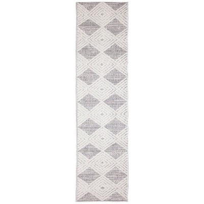 Gray Diamond Flat Woven Synthetic Indoor/Outdoor Rug