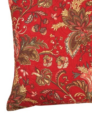 Constantine Red Floral Cotton Standard Sham