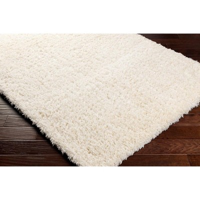 Abraham Cream Shag 5' x 7' Polyester Area Rug
