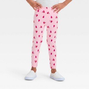 Toddler Girls' Hearts Printed Pants - Cat & Jack™ - 1 of 3