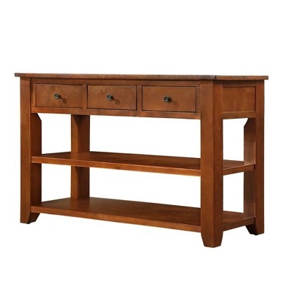 NicBex 48.82''Console Table with 3 Drawers Modern Side Table with 2-layer Open Storage Shelf for Entryway,Living Room